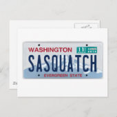 Washington Sasquatch License Bord Briefkaart (Voorkant / Achterkant)