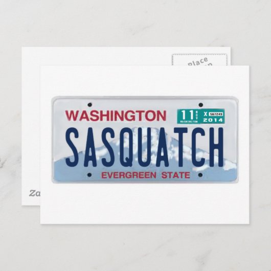 Washington Sasquatch License Bord Briefkaart (Voorkant / Achterkant)