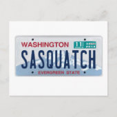 Washington Sasquatch License Bord Briefkaart (Voorkant)