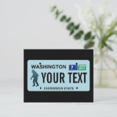 Washington Sasquatch License Bord Briefkaart (Staand voorkant)