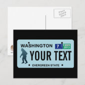 Washington Sasquatch License Bord Briefkaart (Voorkant / Achterkant)