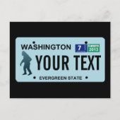 Washington Sasquatch License Bord Briefkaart (Voorkant)