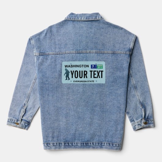 Washington Sasquatch License Bord Denim Jacket (Achterkant)