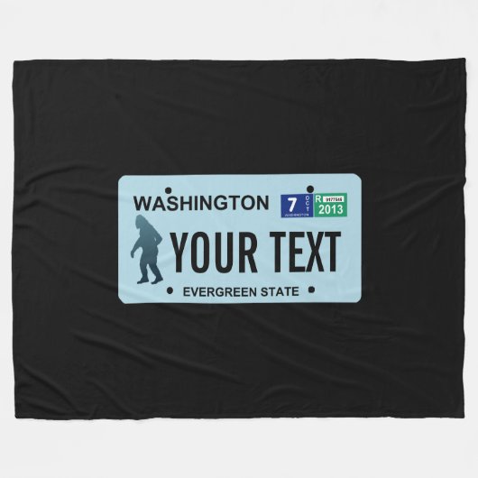 Washington Sasquatch License Bord Fleece Deken (Voorkant (Horizontaal))