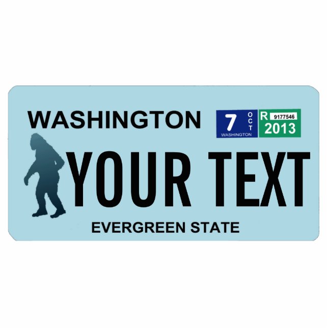Washington Sasquatch License Bord Fotobeeldje Magneet (Voorkant)