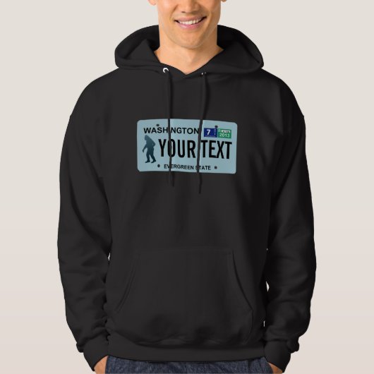Washington Sasquatch License Bord Hoodie (Voorkant)