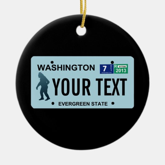 Washington Sasquatch License Bord Keramisch Ornament (Voorkant)