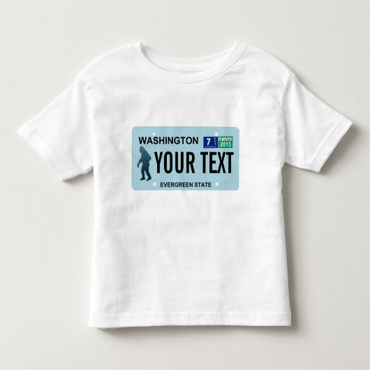 Washington Sasquatch License Bord Kinder Shirts (Voorkant)