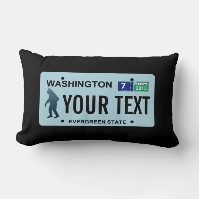 Washington Sasquatch License Bord Kussen (Voorkant)