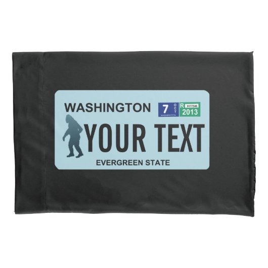 Washington Sasquatch License Bord Kussensloop (Voorkant)