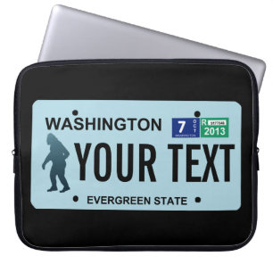 Washington Sasquatch License Bord Laptop Sleeve