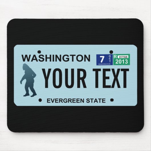 Washington Sasquatch License Bord Muismat (Voorkant)