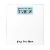 Washington Sasquatch License Bord Notitieblok (Voorkant)