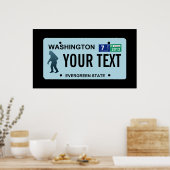 Washington Sasquatch License Bord Poster (Keuken)