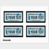 Washington Sasquatch License Bord Rechthoekige Sticker (Vel)