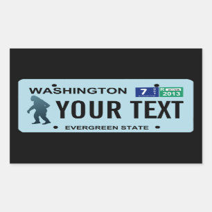 Washington Sasquatch License Bord Rechthoekige Sticker