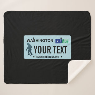 Washington Sasquatch License Bord Sherpa Deken