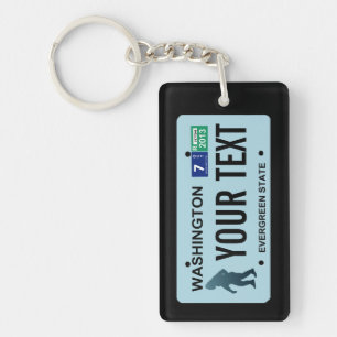 Washington Sasquatch License Bord Sleutelhanger