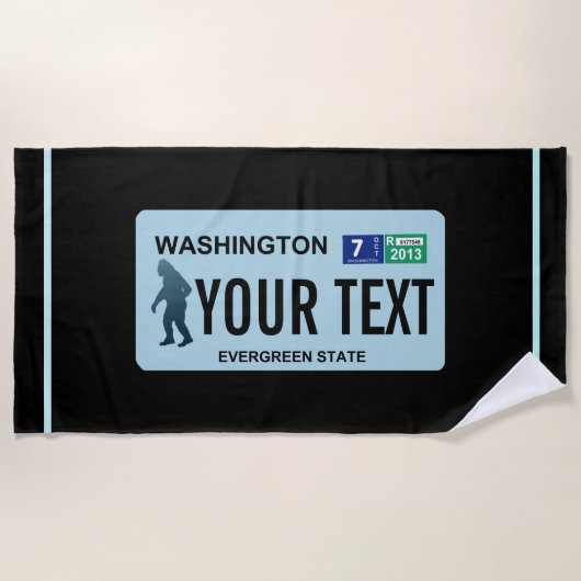 Washington Sasquatch License Bord Strandlaken (Voorkant)