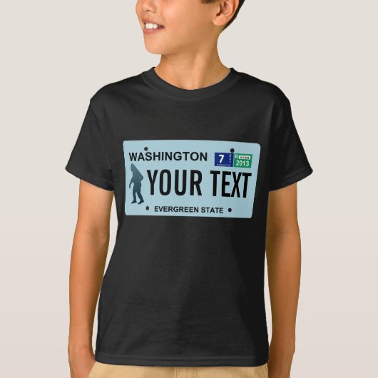 Washington Sasquatch License Bord T-shirt (Voorkant)