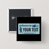 Washington Sasquatch License Bord Vierkante Button 5,1 Cm (Voorkant /achterkant)