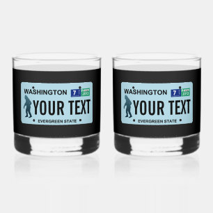 Washington Sasquatch License Bord Whisky Glas