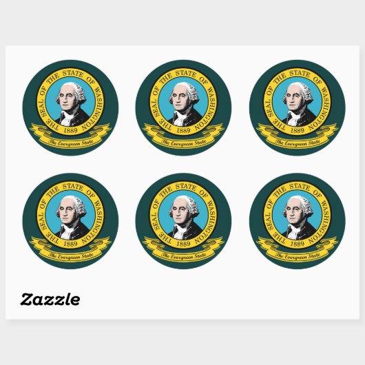 Washington Seal Ronde Sticker (Vel)