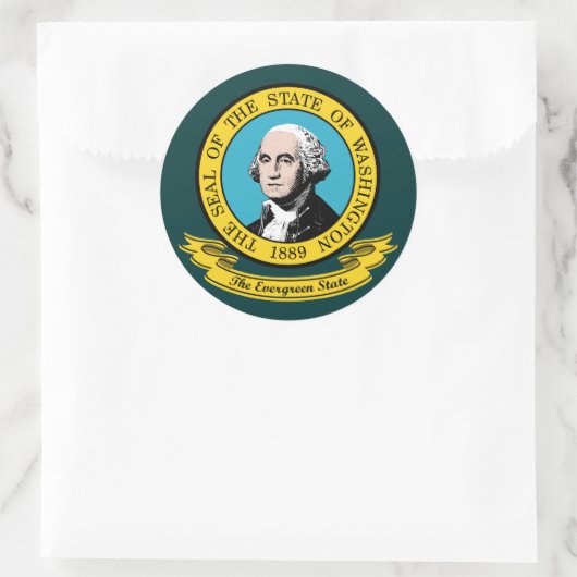 Washington Seal Ronde Sticker (Tas)