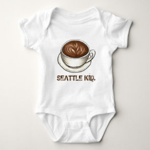 Washington SEATTLE KIND Coffee Cup Latte Romper