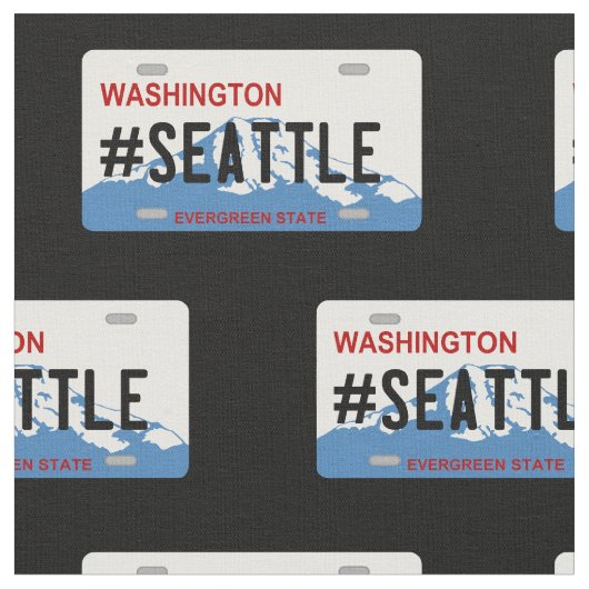 Washington Seattle licence bord fabric Stof (Close Up)