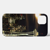Washington, Seattle, Silhouet bij nacht vanaf Kerr Case-Mate iPhone Case (Achterkant (horizontaal))