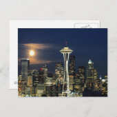 Washington, Seattle, Skyline 's nachts van Kerry 1 Briefkaart (Voorkant / Achterkant)