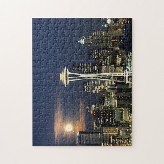 Washington, Seattle, Skyline 's nachts van Kerry 1 Legpuzzel (Verticaal)