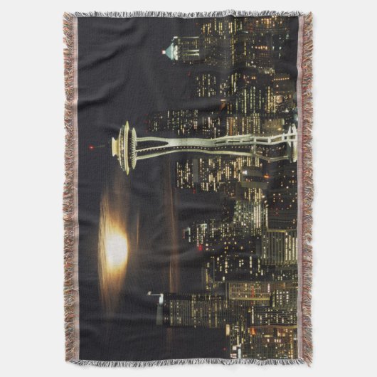 Washington, Seattle, Skyline 's nachts van Kerry 2 Deken (Voorkant Verticaal)