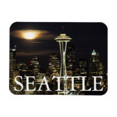Washington, Seattle, Skyline 's nachts van Kerry 2 Magneet (Horizontaal)