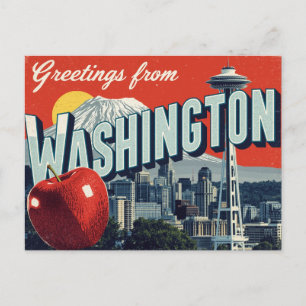 Washington Seattle Space Needle Appel Briefkaart