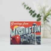Washington Seattle Space Needle Apple Briefkaart (Staand voorkant)