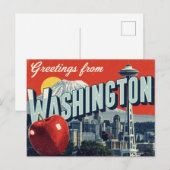 Washington Seattle Space Needle Apple Briefkaart (Voorkant / Achterkant)