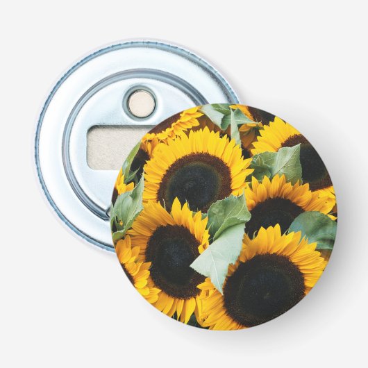 Washington, Seattle, Zonnebloem te koop pike Button Flesopener (Voorkant)