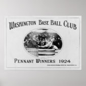 Washington Senators Pennant Winner 1924 Poster (Voorkant)