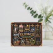 Washington Shadow Box 3D Figuur Staat Briefkaart (Staand voorkant)