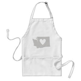 Washington Shaped Gray Washingtonian Gray Heart Standaard Schort