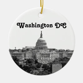 Washington Skyline geëtst Keramisch Ornament