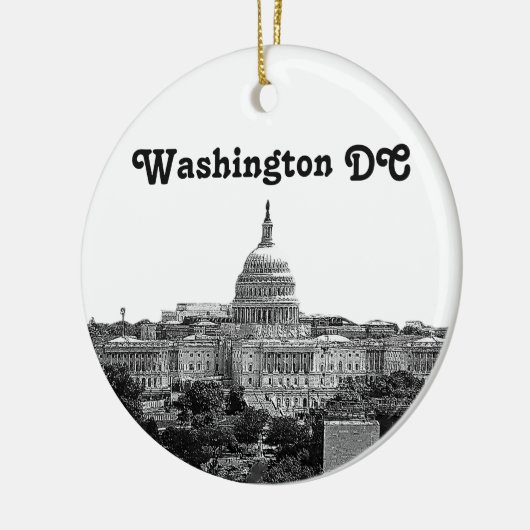 Washington Skyline geëtst Keramisch Ornament (Links)