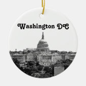 Washington Skyline Gegraveerd Keramisch Ornament (Voorkant)