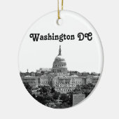 Washington Skyline Gegraveerd Keramisch Ornament (Links)