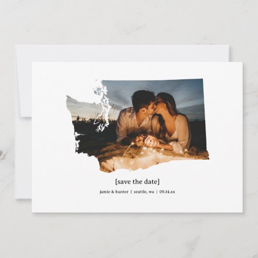 Washington Sla de datum fotokaart op Save The Date (Voorkant)