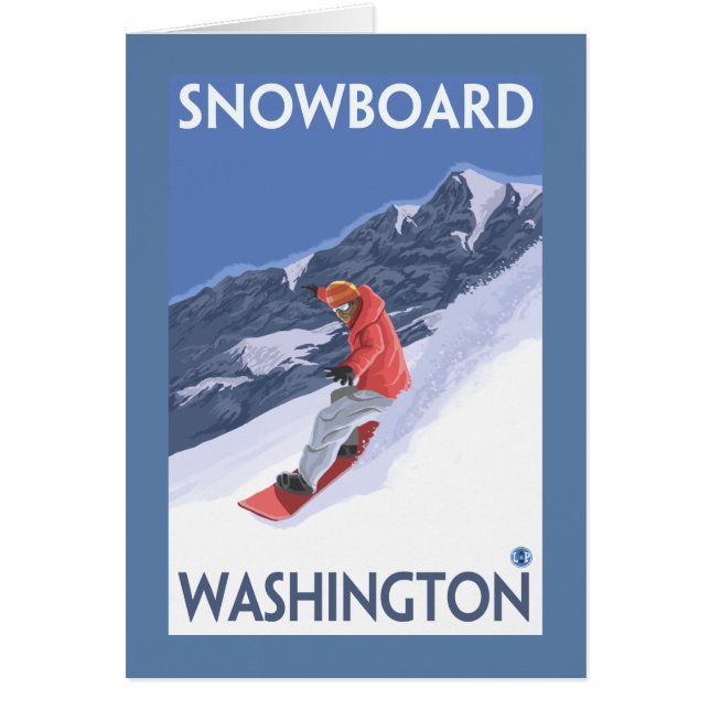 Washington Snowboarding Vintage Travel Poster (Voorkant)