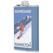 Washington Snowboarding Vintage Travel Poster Heupfles (Links)