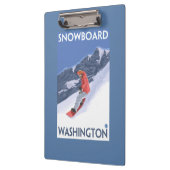 Washington Snowboarding Vintage Travel Poster Klembord (Links)